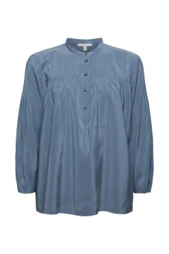 ESPRIT Shiny Henley-Bluse Grey Blue