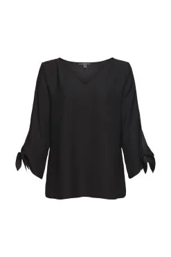 ESPRIT Stretch-Bluse Mit Offenen Kanten Black