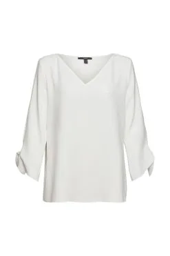 ESPRIT Stretch-Bluse Mit Offenen Kanten Off White