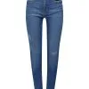 ESPRIT Stretch-Jeans In Destroyed-Optik Blue Medium Washed