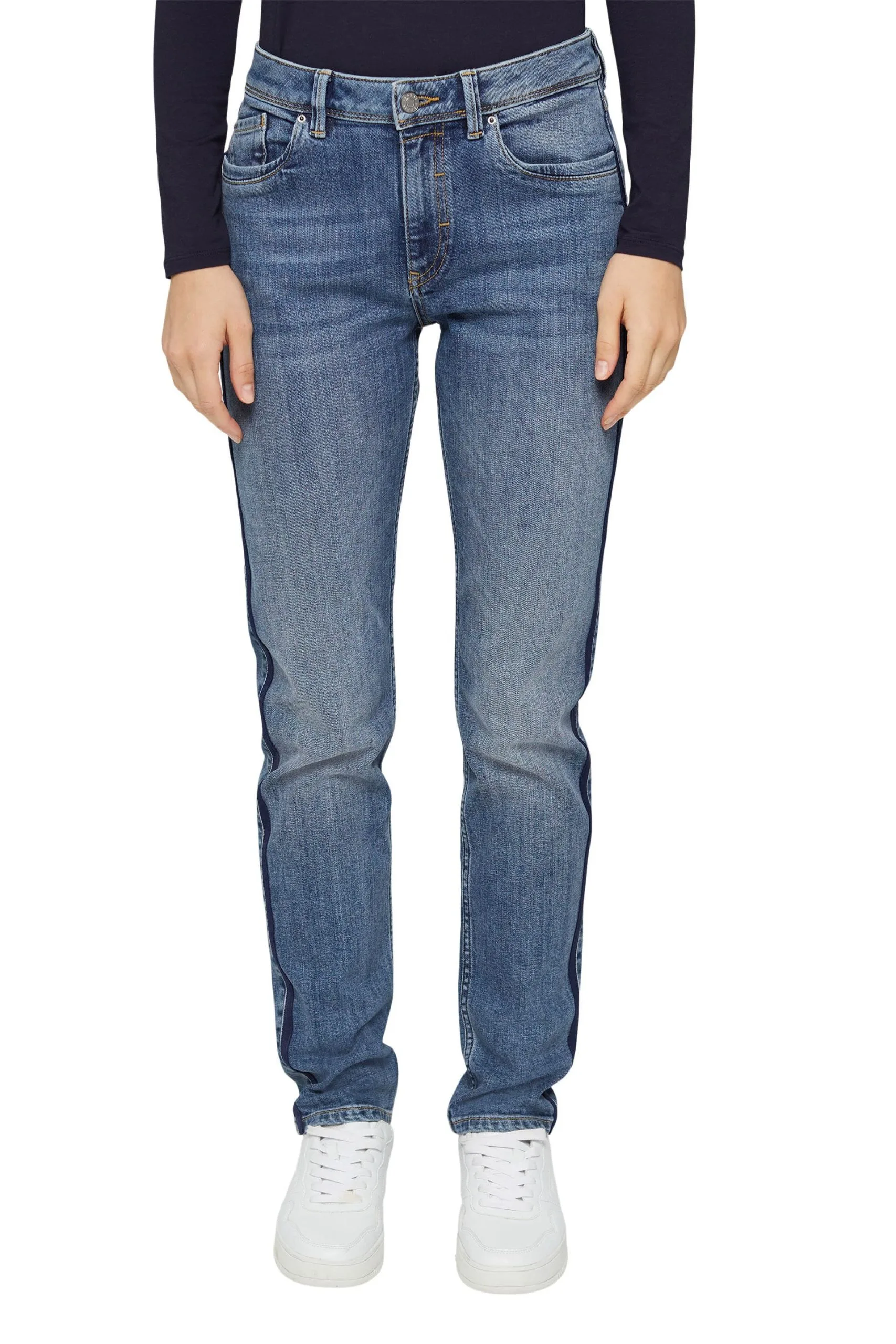 ESPRIT Stretch-Jeans Mit Webstreifen Blue Medium Wash – Bild 3