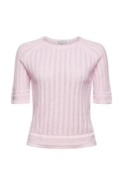 ESPRIT T-Shirt In Häkel-Optik Light Pink