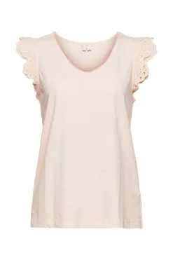 ESPRIT T-Shirt Mit Ärmeln Aus Lochspitze Nude