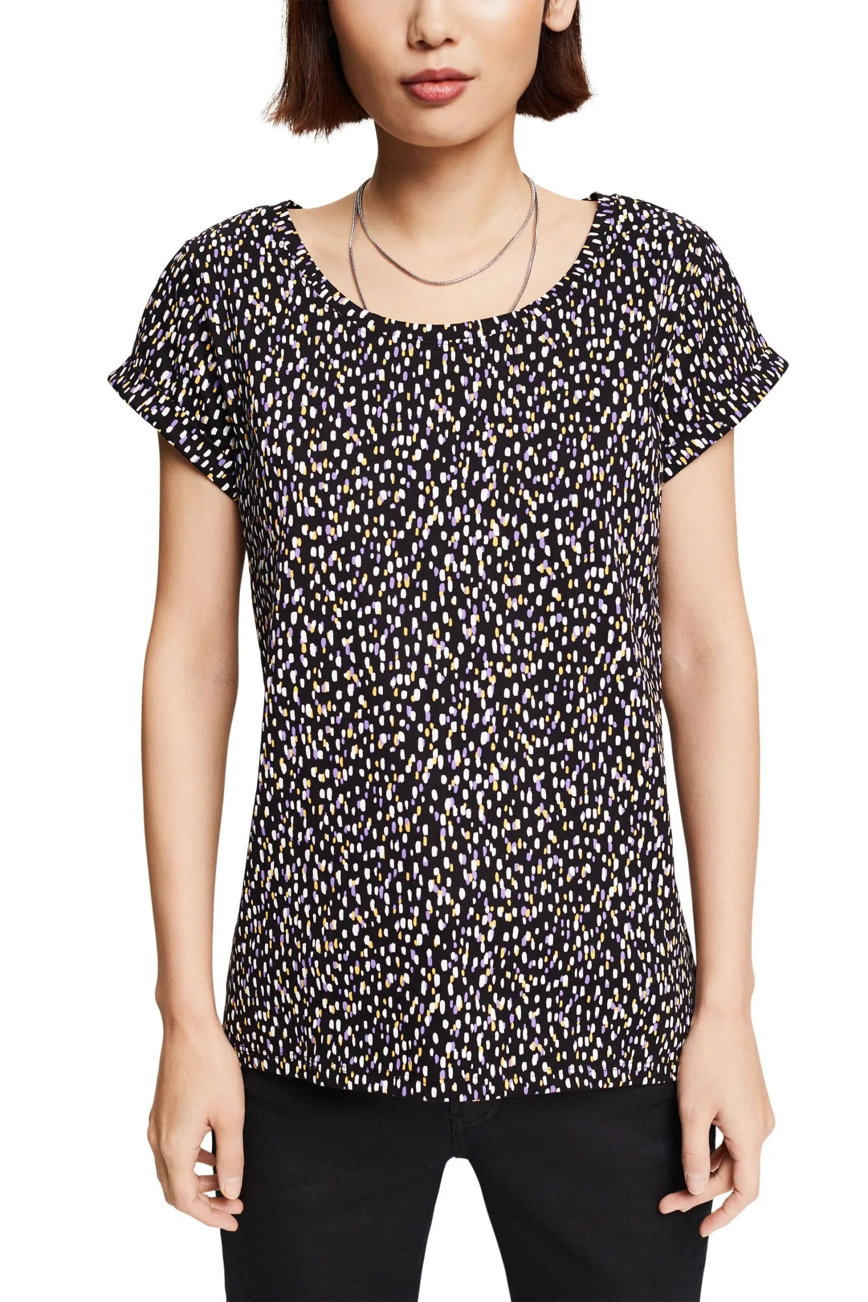 ESPRIT T-Shirt Mit Blätter-Print Black – Bild 2