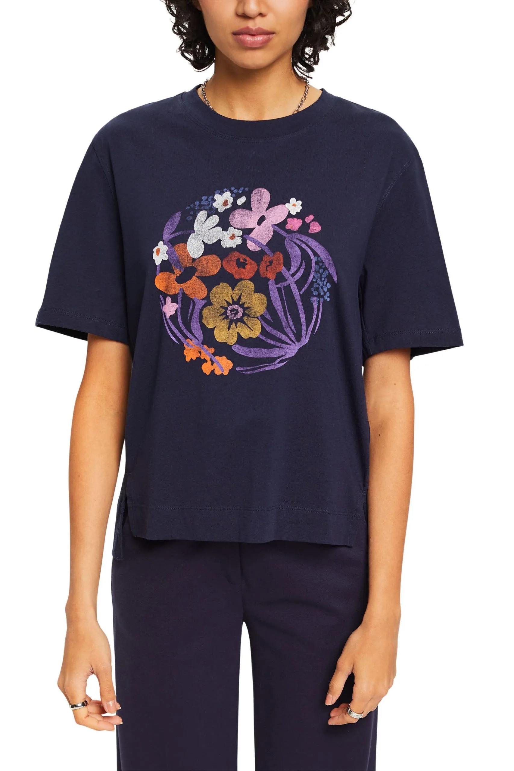 ESPRIT T-Shirt Mit Blumen-Print Navy – Bild 2