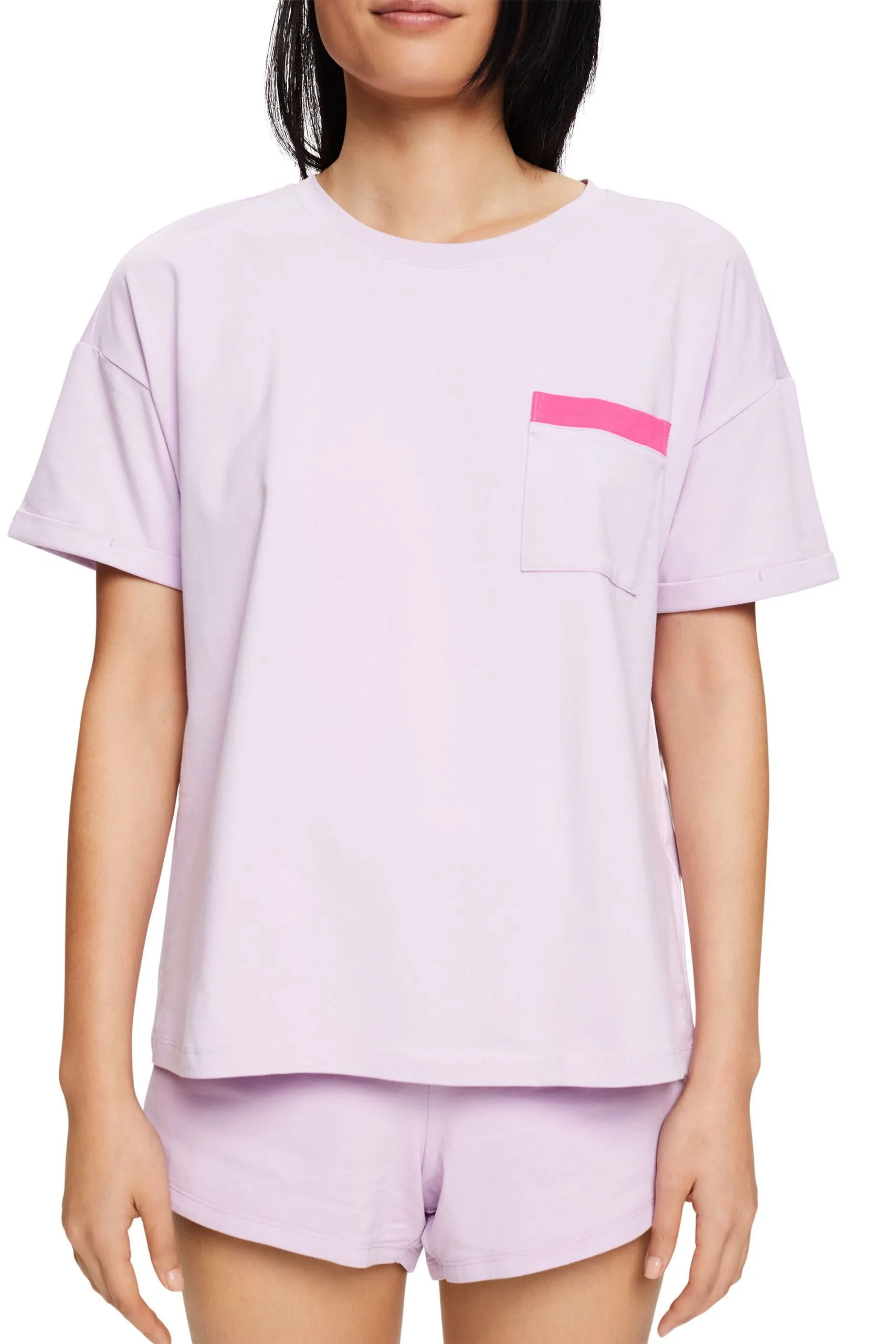 ESPRIT T-Shirt Mit Brusttasche Violet – Bild 2