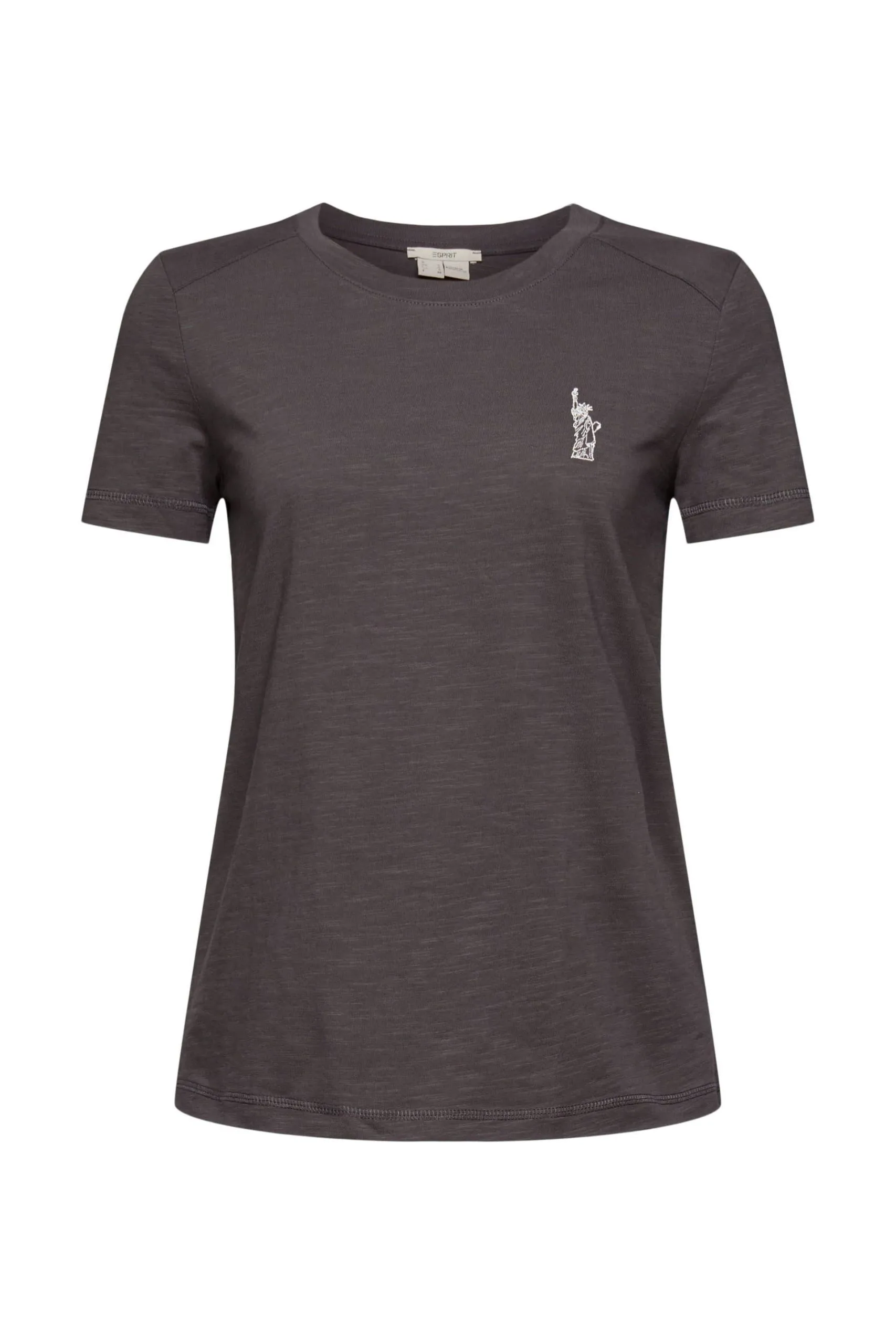 ESPRIT T-Shirt Mit Motiv-Stickerei Anthracite