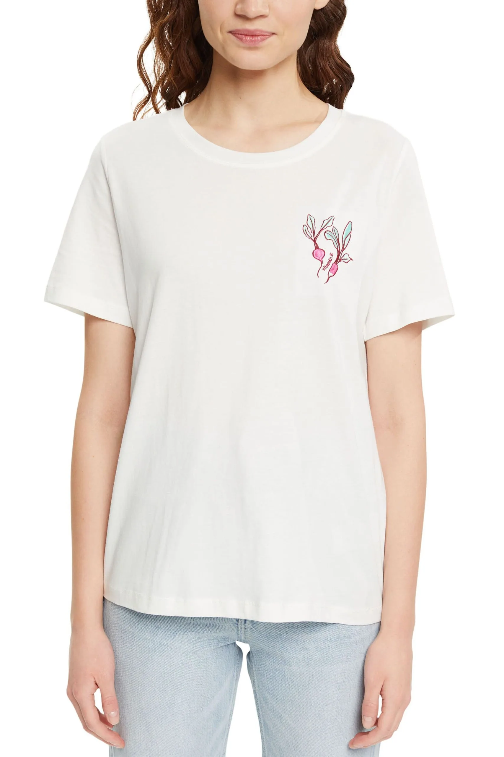 ESPRIT T-Shirt Mit Motiv-Stickerei Off White – Bild 2