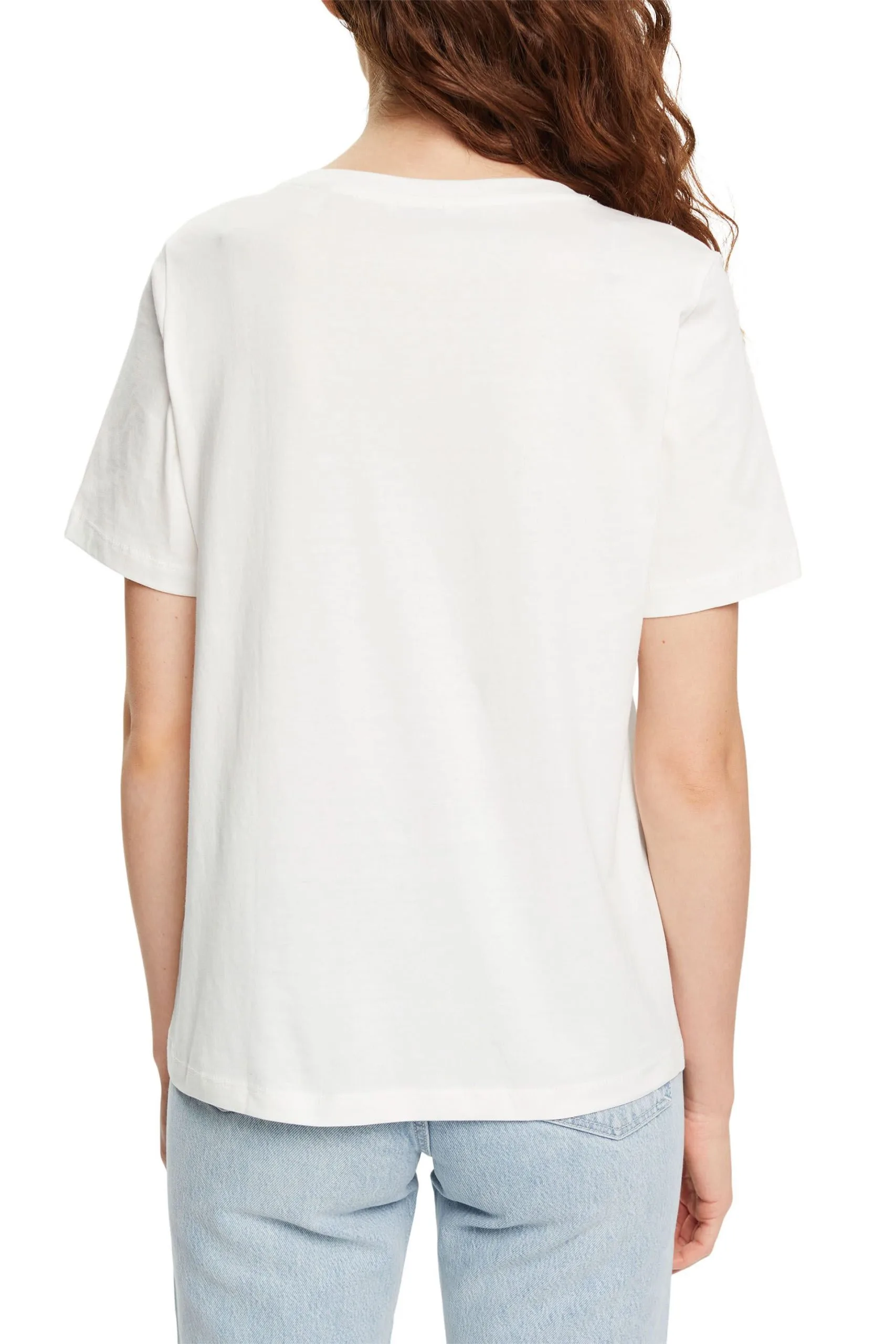 ESPRIT T-Shirt Mit Motiv-Stickerei Off White – Bild 3