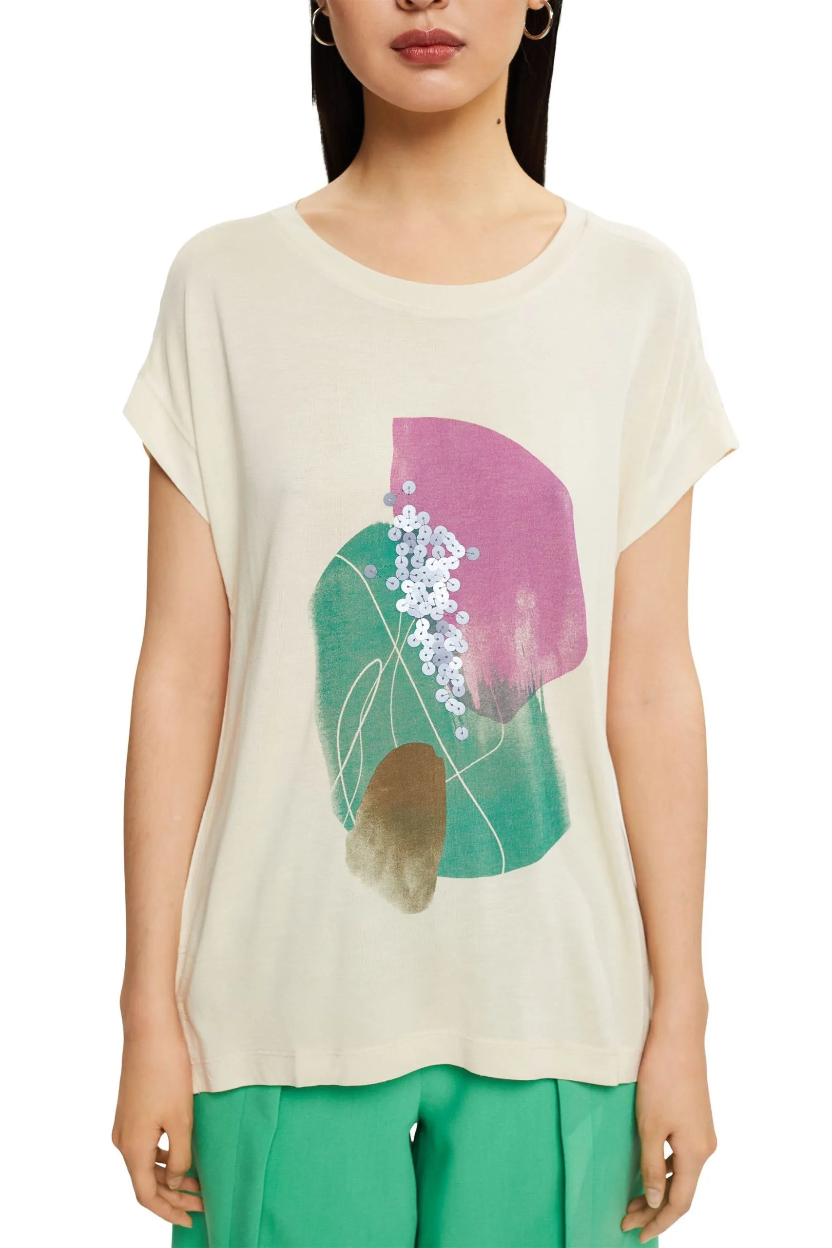 ESPRIT T-Shirt Mit Pailletten-Print Ice – Bild 2