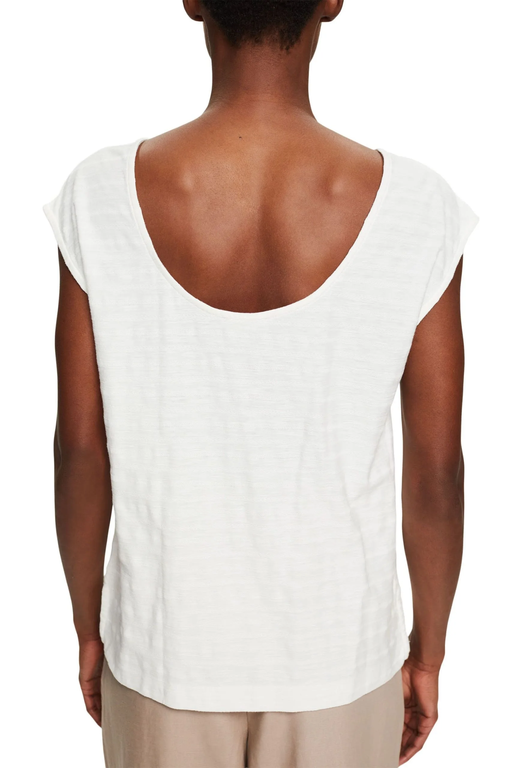 ESPRIT T-Shirt Mit Strukturstreifen Off White – Bild 3
