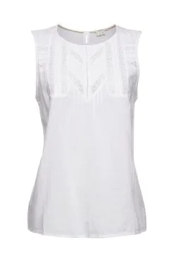 ESPRIT Top Mit Lochspitze White