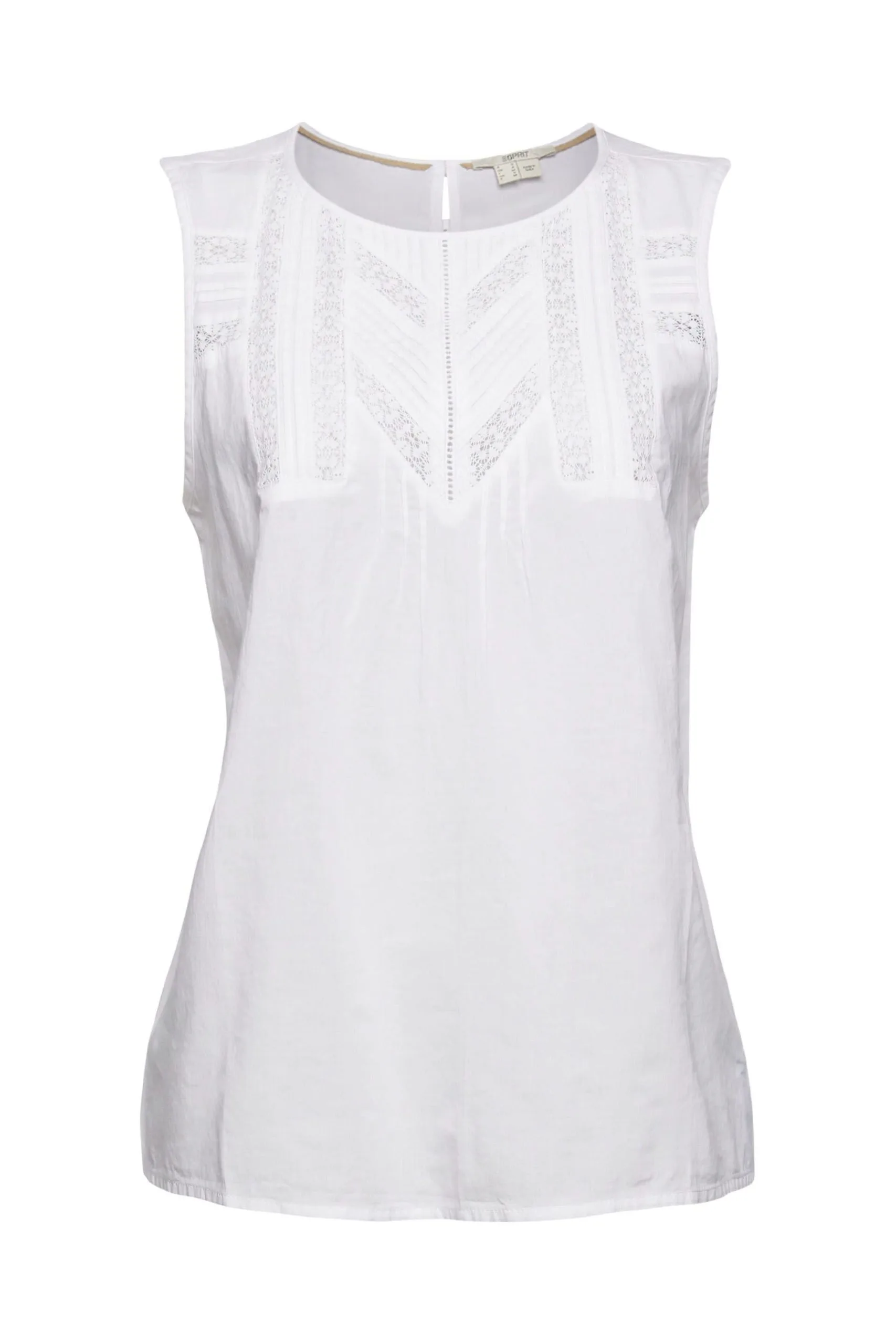ESPRIT Top Mit Lochspitze White