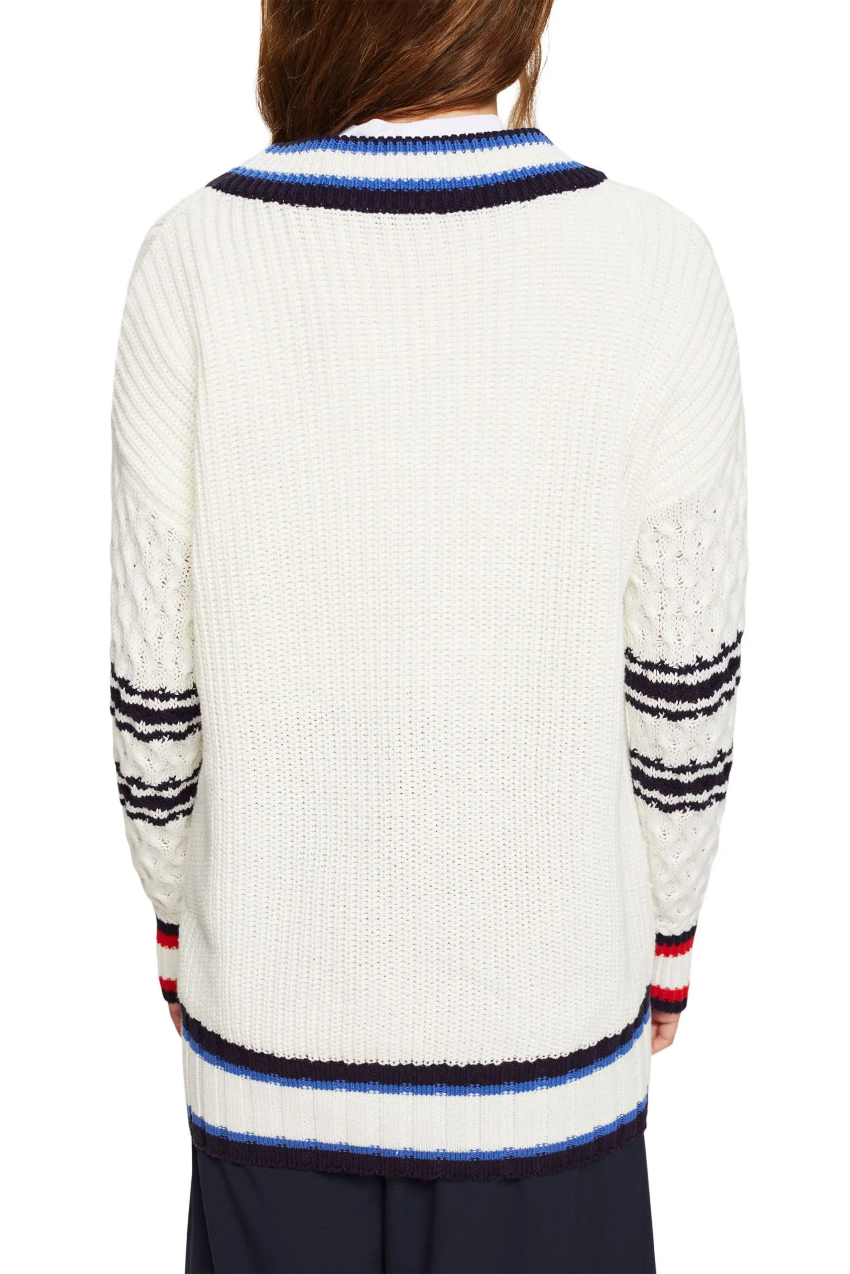 ESPRIT V-Neck-Pullover Off White – Bild 3